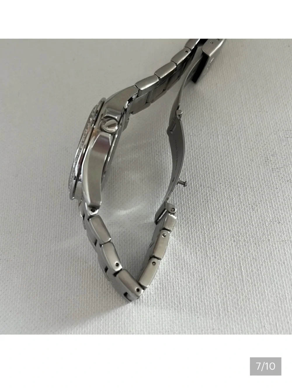 Fossil Silver-Tone Crystal Bezel Women's Watch